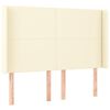vidaXL Sommier &agrave; lattes de lit matelas LED Cr&egrave;me 140x200 cm Similicuir