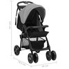 vidaXL Poussette pour bébé 2-en-1 Gris clair et noir Acier