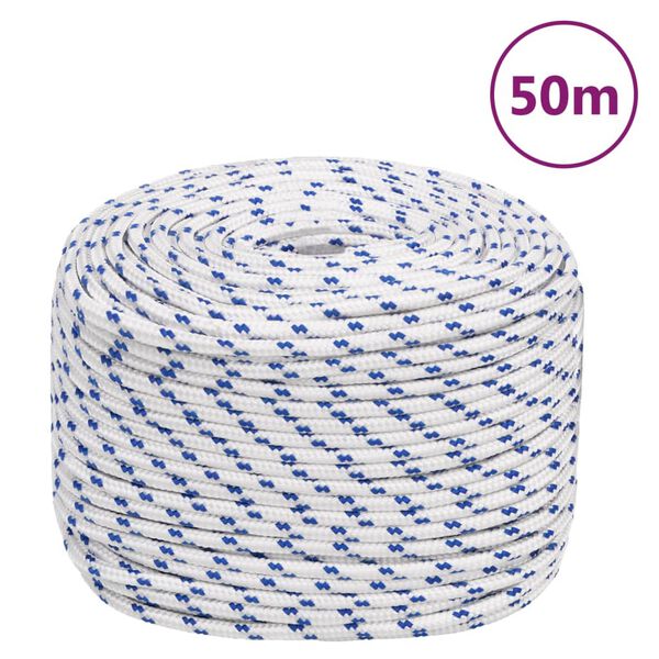 vidaXL Corde de bateau Blanc 8 mm 50 m Polypropyl&egrave;ne