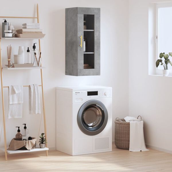 vidaXL Armoire murale gris b&eacute;ton 34,5x34x90 cm