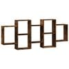 vidaXL &Eacute;tag&egrave;re murale ch&ecirc;ne fum&eacute; 159x18x65 cm bois d'ing&eacute;nierie