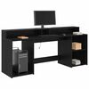 vidaXL Bureau avec porte Ch&ecirc;ne noir 200 x 55 x 91 cm Bois d'ing&eacute;nierie