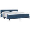 vidaXL Lit &agrave; ressorts avec matelas Bleu 200 x 200 cm tissu