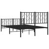 vidaXL Cadre de lit m&eacute;tal sans matelas avec pied de lit noir 120x190cm