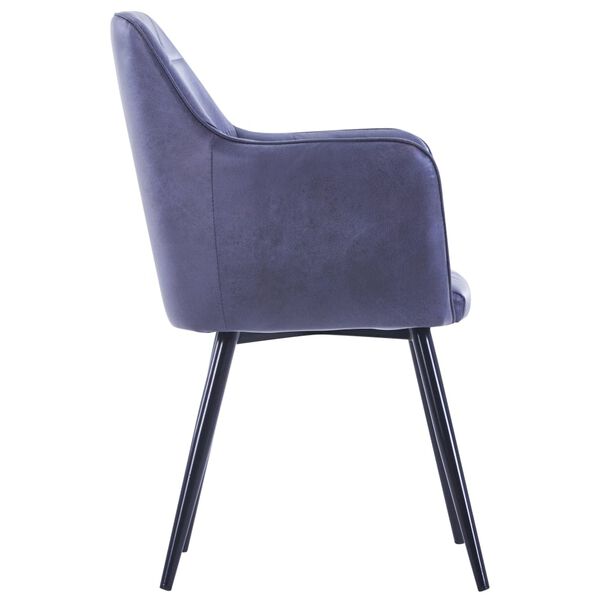 vidaXL Chaises &agrave; manger lot de 2 gris similicuir daim