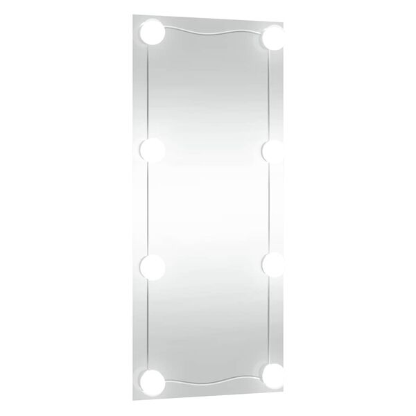 vidaXL Miroir mural avec lumi&egrave;res LED 30x80 cm verre rectangulaire