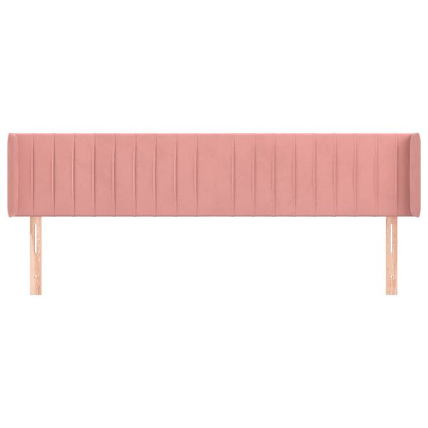 vidaXL T&ecirc;te de lit avec oreilles Rose 183x16x78/88 cm Velours