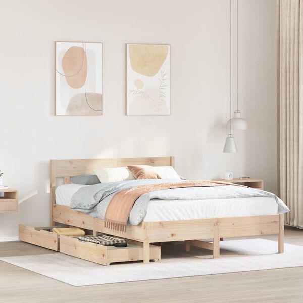 vidaXL Cadre de lit sans matelas 160x200 cm bois massif de pin