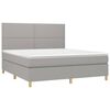 vidaXL Sommier &agrave; lattes de lit matelas et LED Gris clair 160x200 cm
