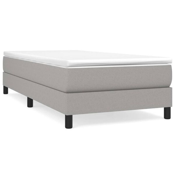 vidaXL Sommier &agrave; lattes de lit avec matelas Gris clair 90x200 cm Tissu