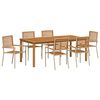 vidaXL Ensemble de salle &agrave; manger pour jardin 7 pcs Beige