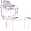 vidaXL Ensemble &agrave; manger de jardin et coussins 5 pcs noir rotin verre