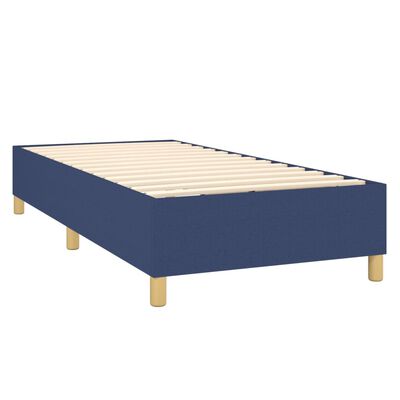 vidaXL Sommier à lattes de lit avec matelas Bleu 80x200 cm Tissu