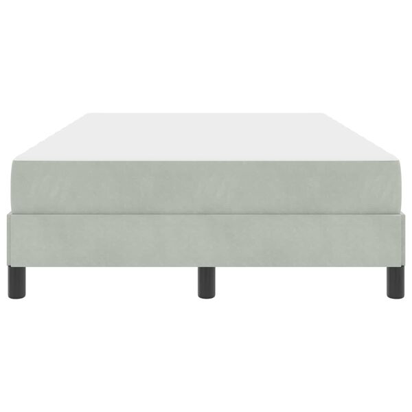 vidaXL Lit &agrave; ressorts avec matelas Gris clair 120 x 190 cm tissu