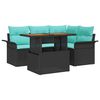 vidaXL Ensemble de canap&eacute; de jardin 5 pc Noir et bleu