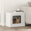 vidaXL Maison pour chat Blanc 51 x 30 x 42 cm Bois d'ing&eacute;nierie