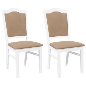 vidaXL Chaises de salle &agrave; manger avec coussins 2 pcs blanc