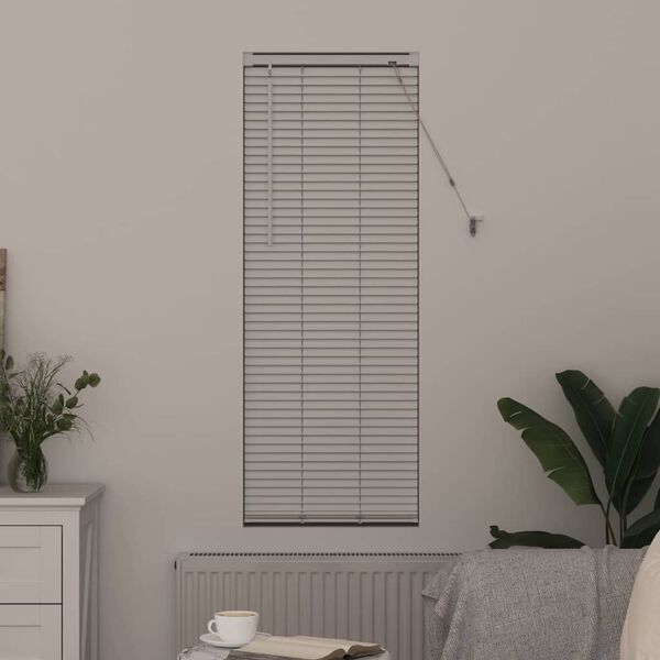 vidaXL Store de Fen&ecirc;tre avec des rideaux Blanc Aluminium