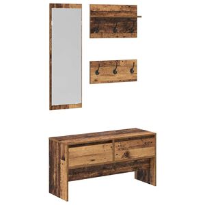 vidaXL Ensemble de meubles d'entr&eacute;e 4 pc Bois ancien 90 x 31 x 46,5 cm