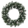 vidaXL Couronne de No&euml;l avec lumi&egrave;res LED Vert 45 cm PVC
