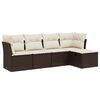 vidaXL Salon de jardin avec coussins 5 pcs marron r&eacute;sine tress&eacute;e
