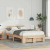vidaXL Cadre de lit avec t&ecirc;te de lit Marron 120 x 190 cm Pin massif