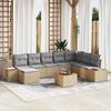 vidaXL Ensemble de canap&eacute; de jardin 9 pcs Beige et Gris clair