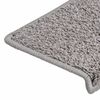 vidaXL Tapis d'escalier 15 pi&egrave;ces 65 x 21 x 4 cm Gris Bord rectangulaire