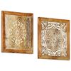 vidaXL Panneaux muraux 2 pcs Bois de manguier solide 40x40x1,5 cm