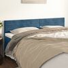 vidaXL T&ecirc;tes de lit 2 pcs Bleu fonc&eacute; 100x5x78/88 cm Velours