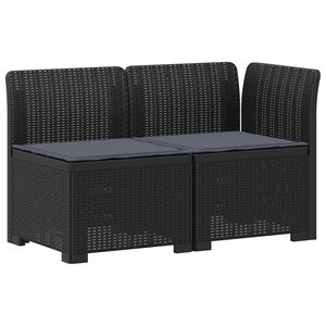 vidaXL Canap&eacute; de jardin 2 places avec coussins look rotin PP