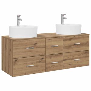 vidaXL Ensemble de mobilier de salle de bain 3 pc Ch&ecirc;ne artisanal