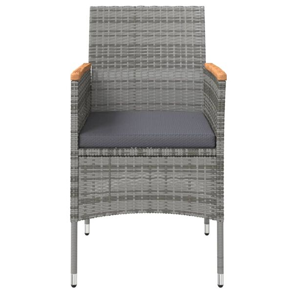 vidaXL Ensemble &agrave; manger de jardin coussins 7pcs Gris et noir