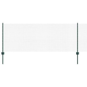 vidaXL Cl&ocirc;ture en fil soud&eacute; avec poteaux 50 x 0,8 m Vert Maille