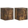 vidaXL Cabinet de chevet mural 2 pcs Ch&ecirc;ne fum&eacute; 33 x 34,5 x 40 cm