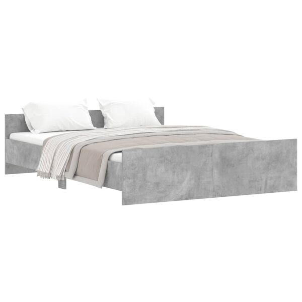 vidaXL Cadre de lit sans matelas gris b&eacute;ton 160x200 cm