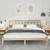 vidaXL Cadre de lit avec t&ecirc;te de lit Marron 200 x 200 cm Pin massif