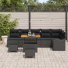 vidaXL Ensemble de canap&eacute; de jardin avec coussin 9 pcs Noir polyrotin