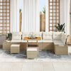 vidaXL Ensemble de canap&eacute; de jardin 9 pcs Beige Poly rotin