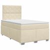 vidaXL Lit boxspring avec matelas Cr&egrave;me 120 x 200 cm Tissu