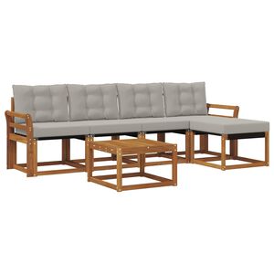 vidaXL Ensemble de canap&eacute;s d'ext&eacute;rieur 6 pc Naturel et gris clair