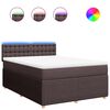 vidaXL Sommier &agrave; lattes de lit avec matelas Marron fonc&eacute; 140x190 cm