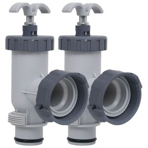 vidaXL Vannes &agrave; piston de piscine 2 pcs