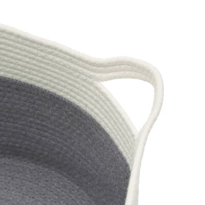 vidaXL Panier de rangement gris et blanc Ø40x25 cm coton