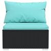 vidaXL Salon de jardin 10 pcs avec coussins R&eacute;sine tress&eacute;e Noir