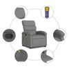 vidaXL Fauteuil de massage inclinable Gris fonc&eacute; Tissu