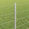 vidaXL Cl&ocirc;ture avec poteau Argent&eacute; 0,8 x 25 m Acier