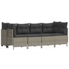 vidaXL Salon de jardin 5 pcs avec coussins gris clair r&eacute;sine tress&eacute;e