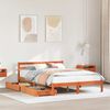 vidaXL Cadre de lit sans matelas cire marron 150x200cm bois pin massif