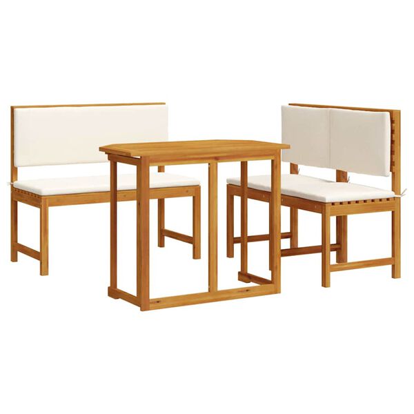 vidaXL Ensemble bistro de jardin 3 pcs Marron Bois d'Acacia Massif